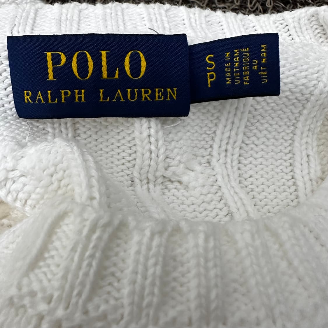 POLO 폴로 랄프로렌 여성 꽈배기 케이블 니트 화이트 S 상품이미지4