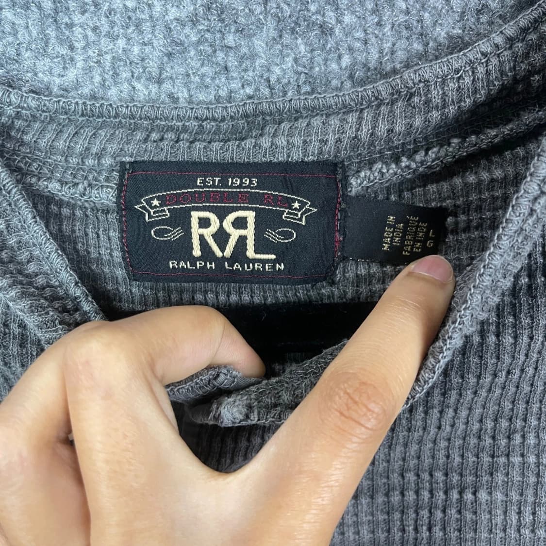 RRL 더블알엘 슬러브 와플니트 헨리넥 상품이미지3