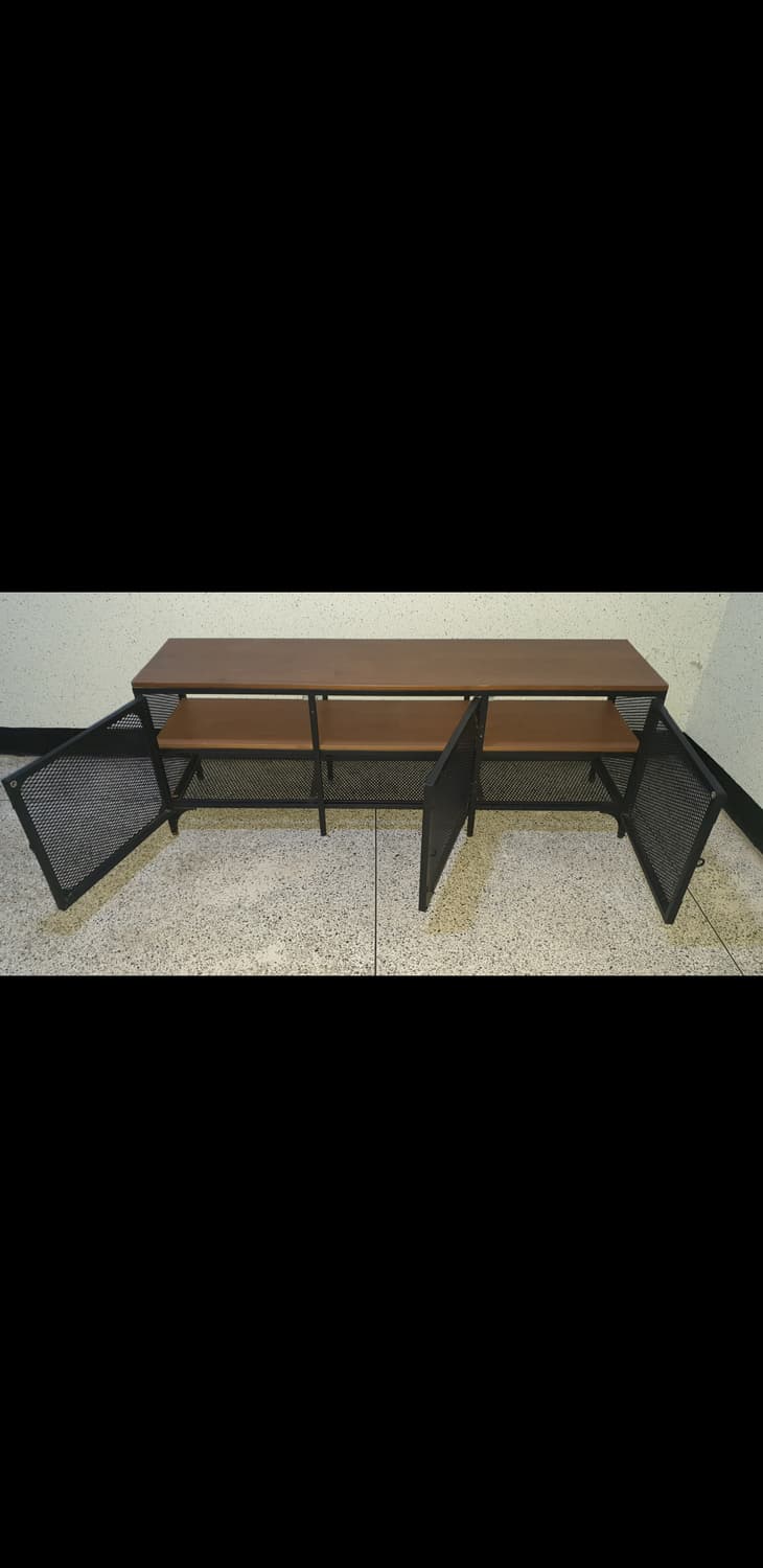 이케아 IKEA 피엘보 철제 원목 3문 선반장 TV장 상품이미지2