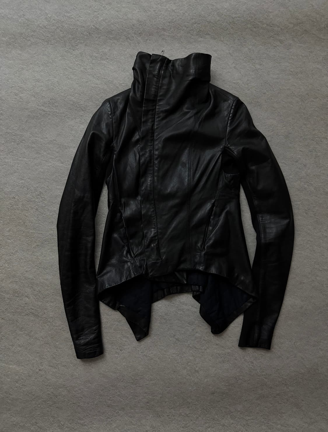 10FW 릭오웬스 하이넥 램스킨 레더자켓 상품이미지1