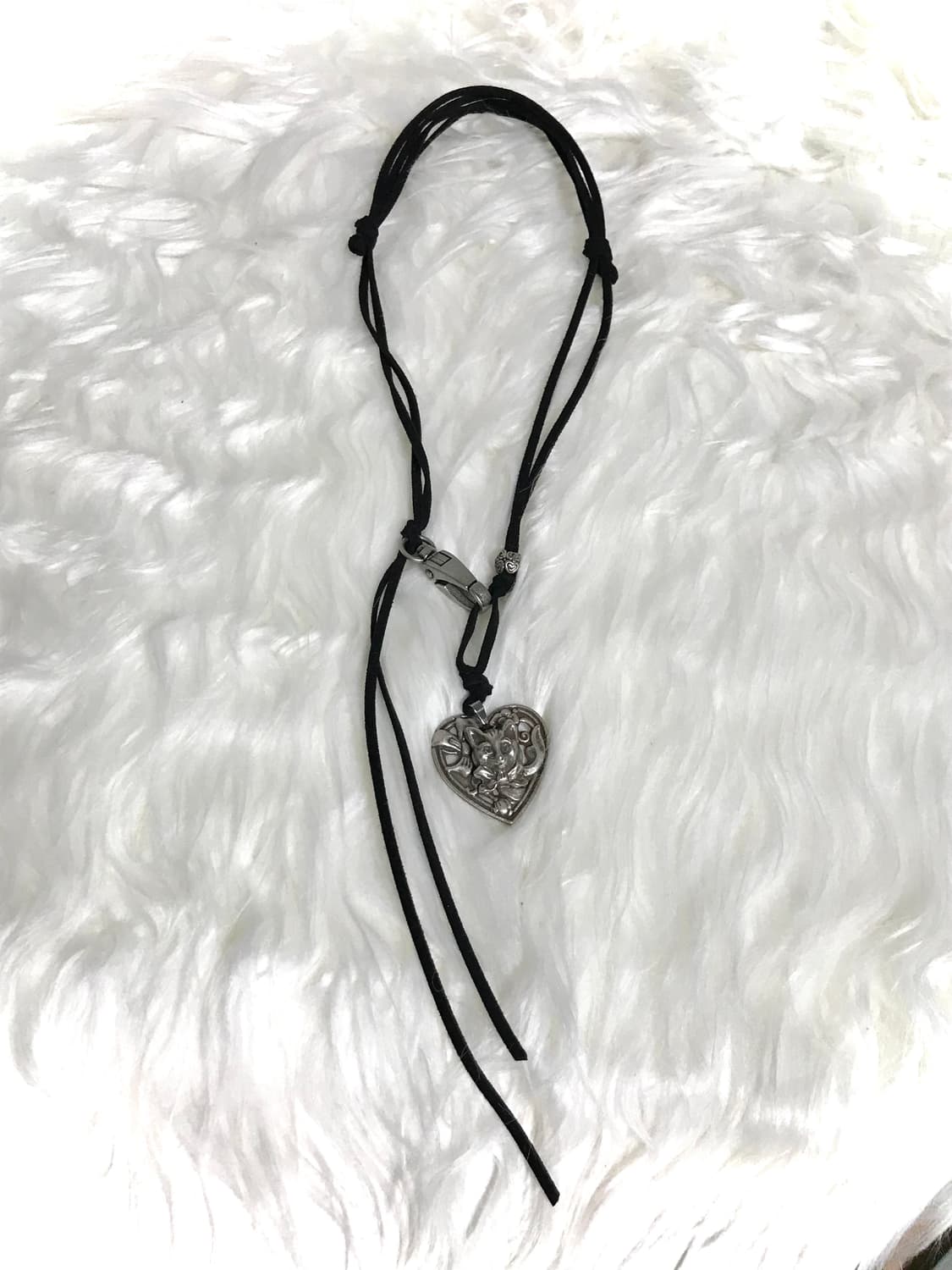 빈티지 엔틱 고양이 스웨이드 끈 길이조절 목걸이 상품이미지2