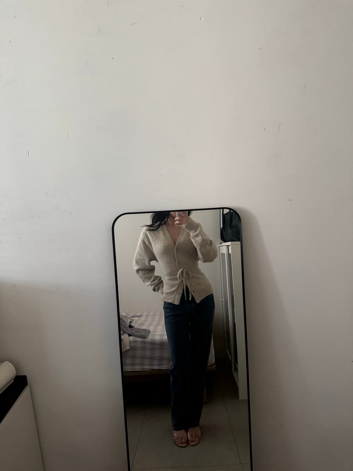 허리 끈 가디건 상품이미지1