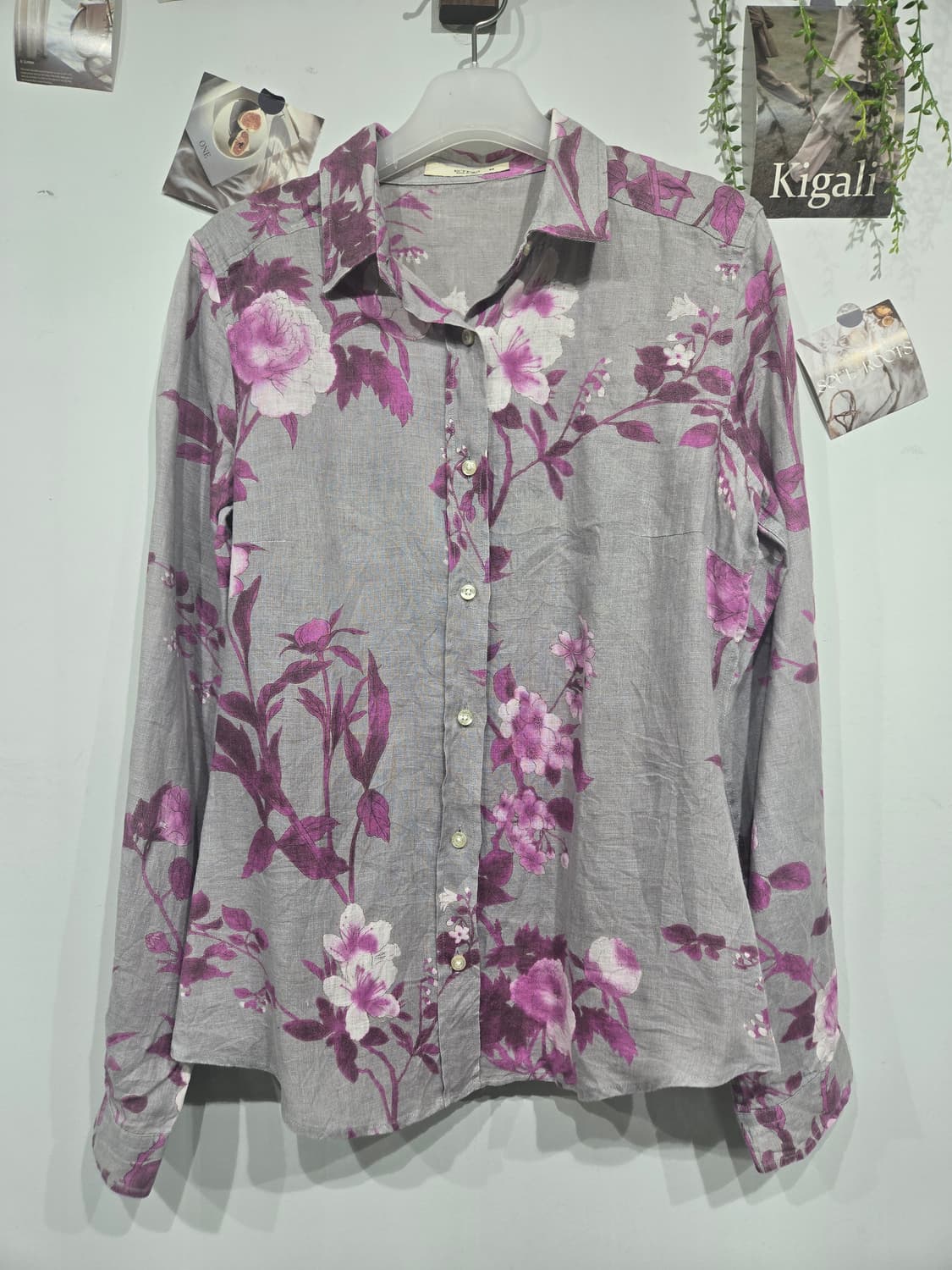 에트로 플라워 패턴 롱 슬리브 셔츠 그레이 상품이미지3