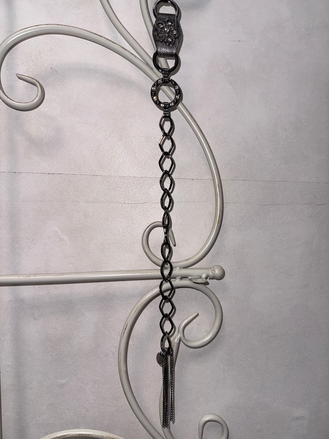 Black oriental flower cubic chain belt  상품이미지7