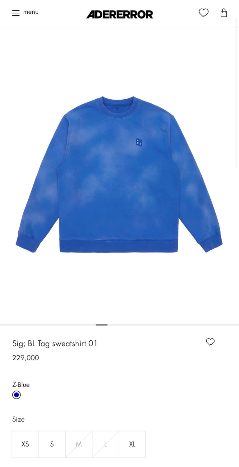 [ADER] 아더에러 Sig; BL Tag sweatshirt 01 L 상품이미지3