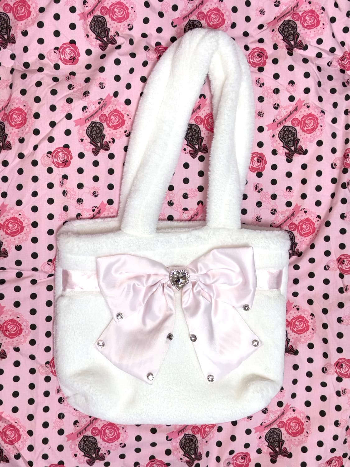 러브루미 히메갸루깔 화이트 퍼 리본 가방 상품이미지1