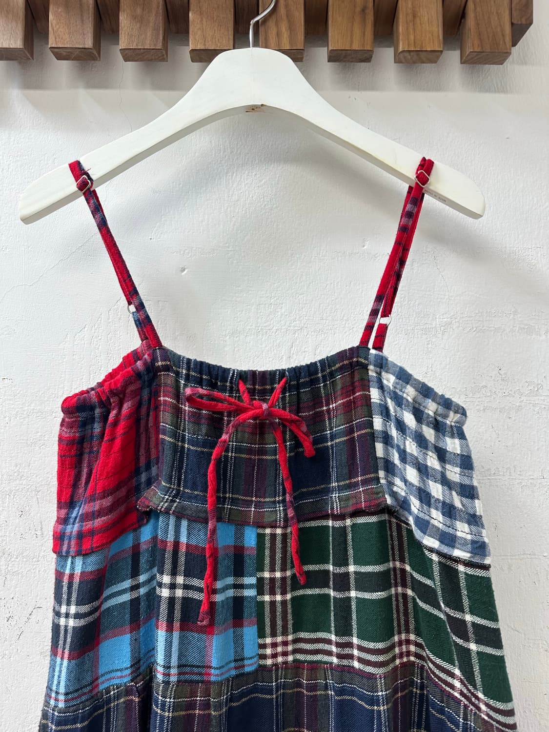 일본빈티지 체크 패치 2way 스커트 원피스 상품이미지2