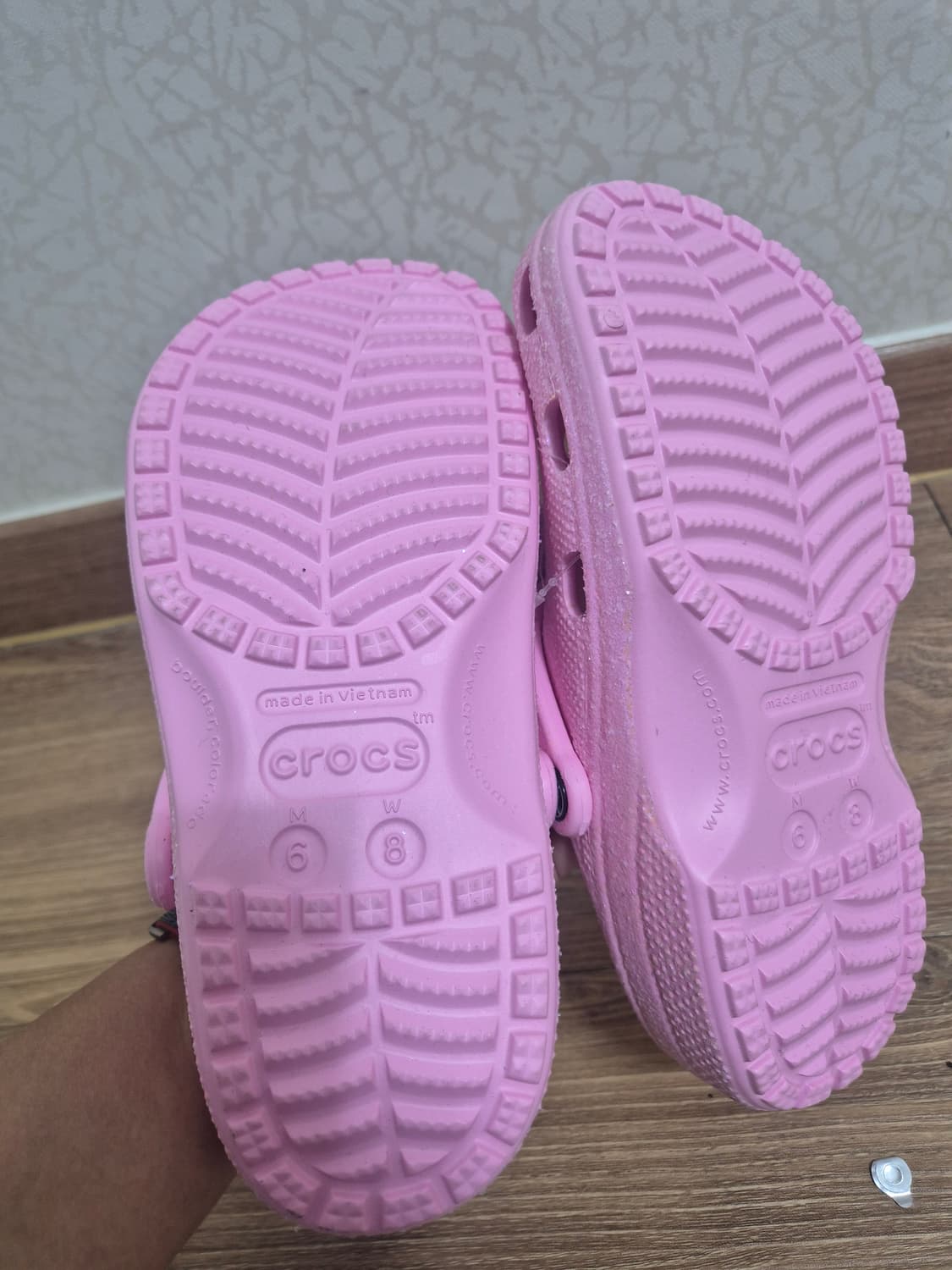 크록스 핑크 글리터 샌들 250 mm 상품이미지3