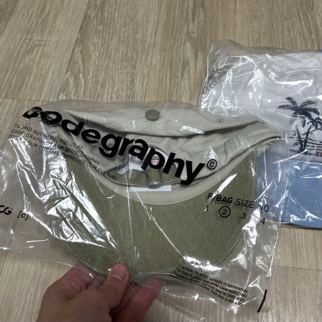 (OS) 새상품 코드그라피 CODE WAVE 워싱 캠프캡 스카이블루 카키 상품이미지2