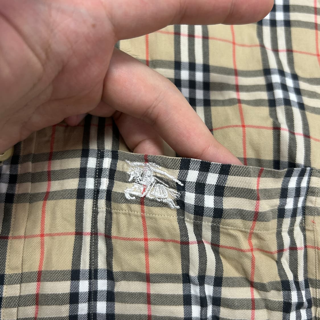 버버리 노바체크 기마로고 셔츠(XL) 상품이미지5