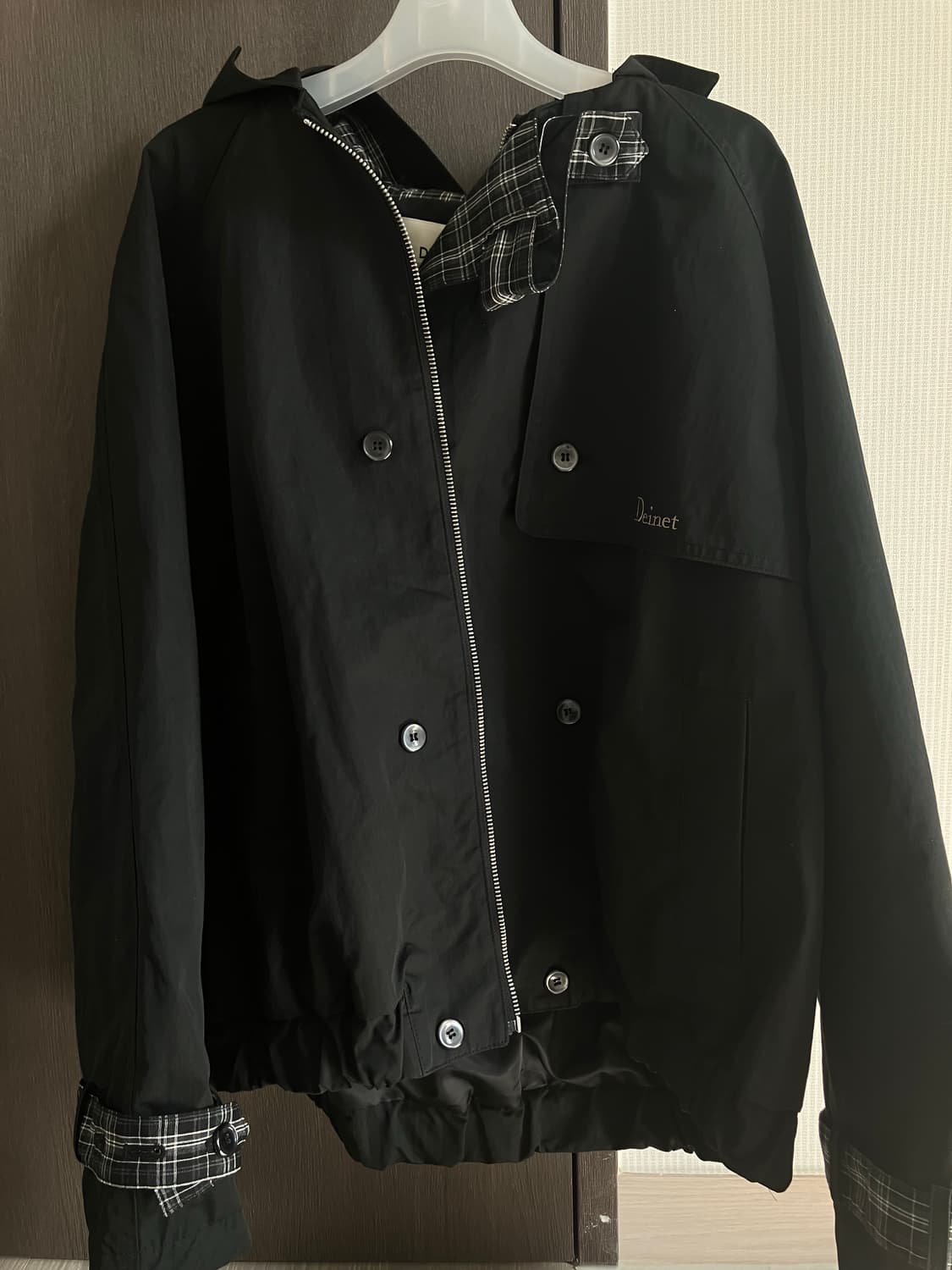 DEINET hooded trench jacket in black 상품이미지2