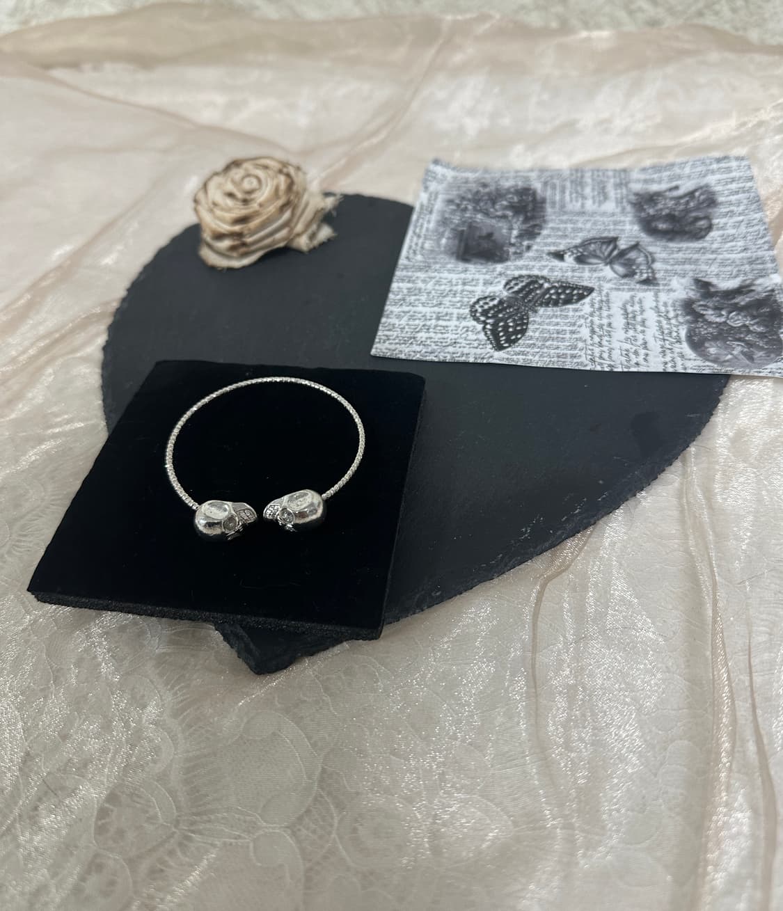 빈티지 고딕 해골 오픈 팔찌 상품이미지1