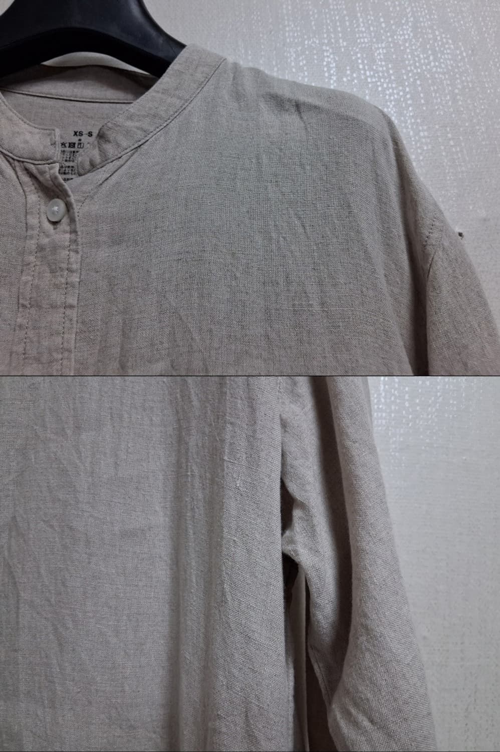일본빈티지 MUJI 무지 내츄럴생지린넨 셔츠롱원피스 여성55까지적당 여유 상품이미지3