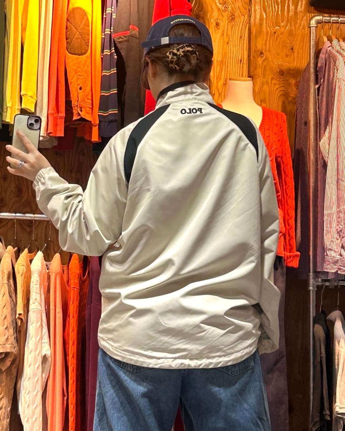 M 폴로랄프로렌 미니멀 스펠링 로고 아이보리 나일론 자켓 상품이미지2