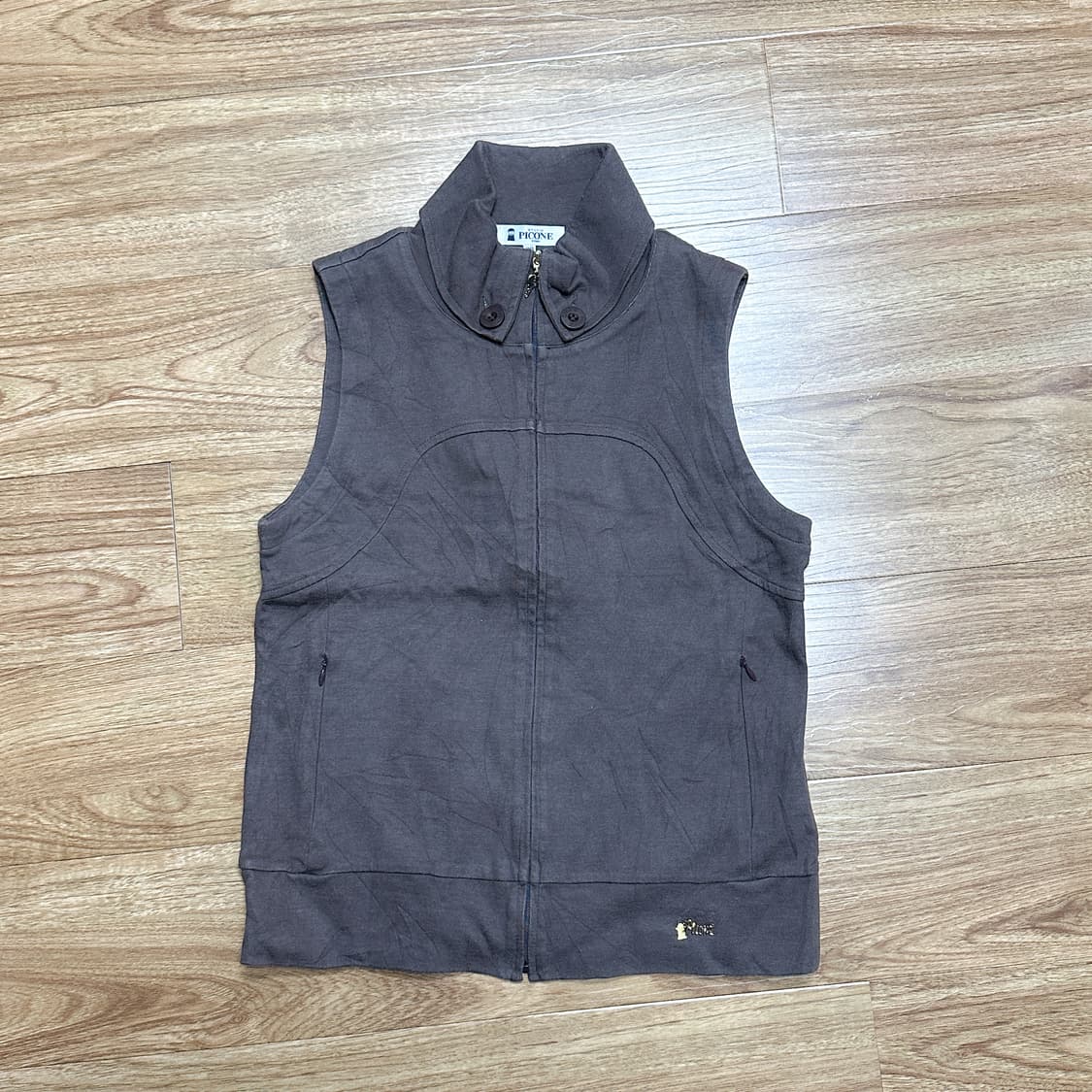 빈티지 브라운 조끼 집업 긱시크 그런지 모리걸 코이세이오깔 아이돌 긱시크 상품이미지1