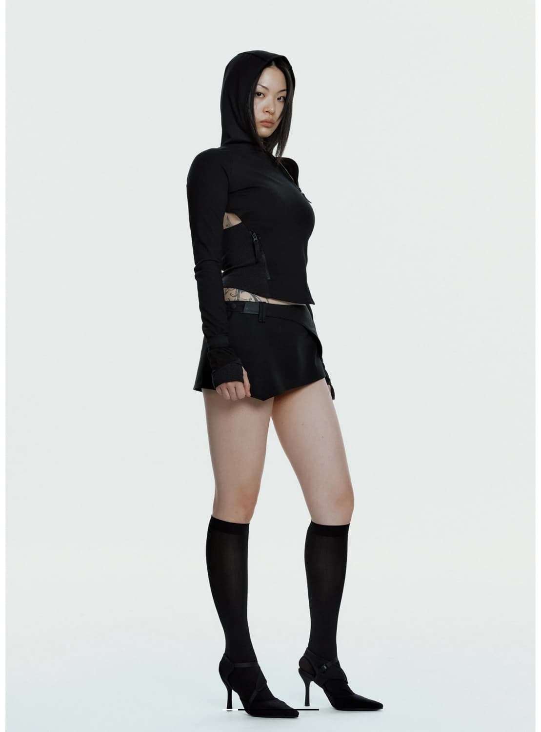 Hooded Asymmetric Zip Top 헤인서 후드집업 상품이미지3