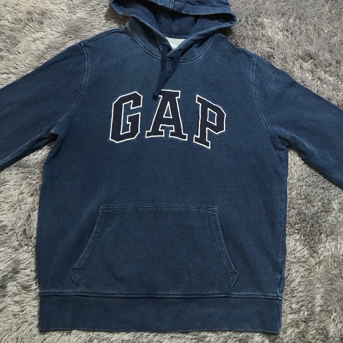 [[L(실 XL), 공용] 갭(GAP) 인디고 데님 후드티셔츠@318 상품이미지1