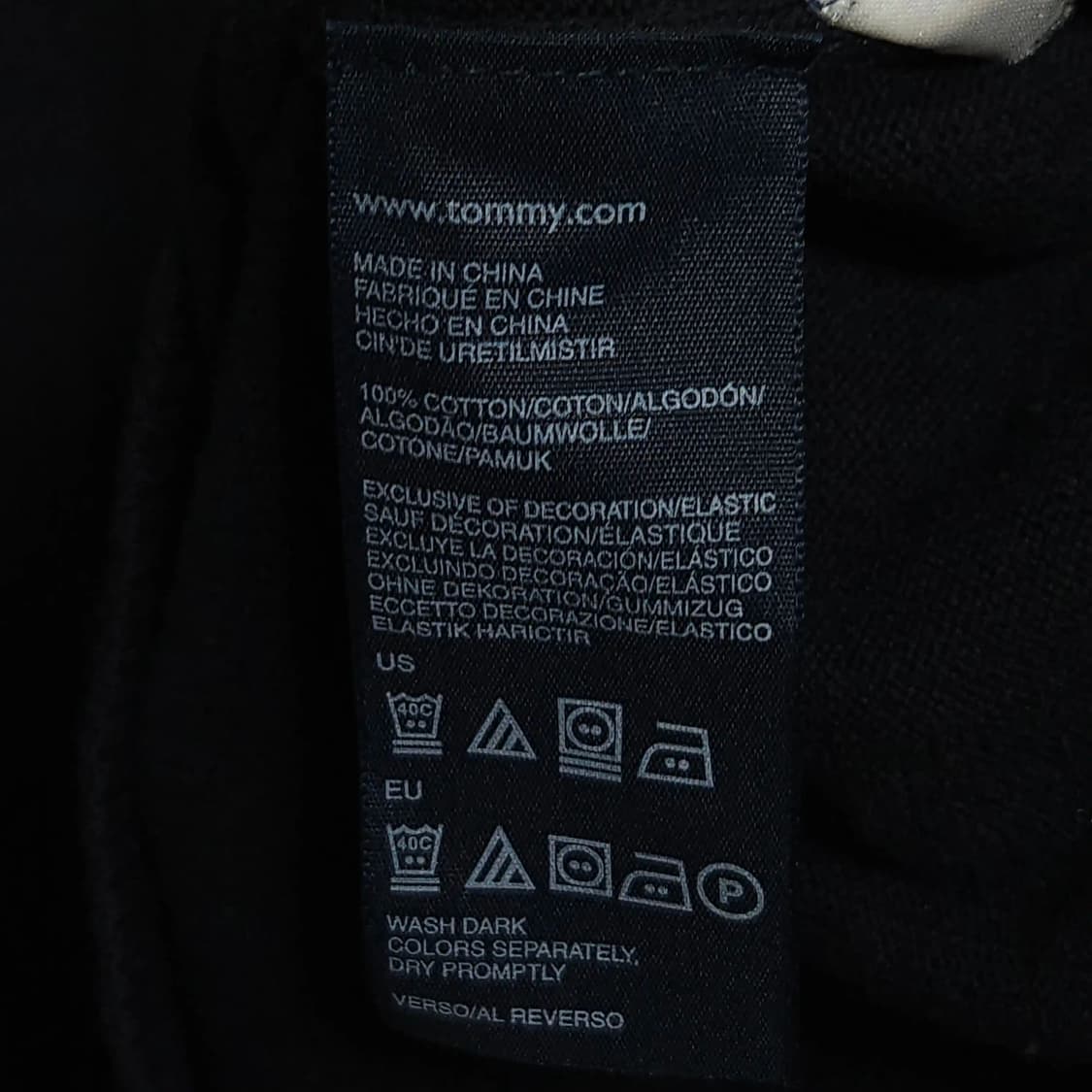 100~105)Tommy 타미 브이넥 니트 블랙 상품이미지4