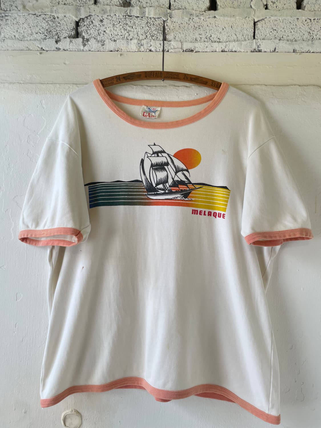 1980-90's Vintage MELAQUE Ringer T-shirt 상품이미지1