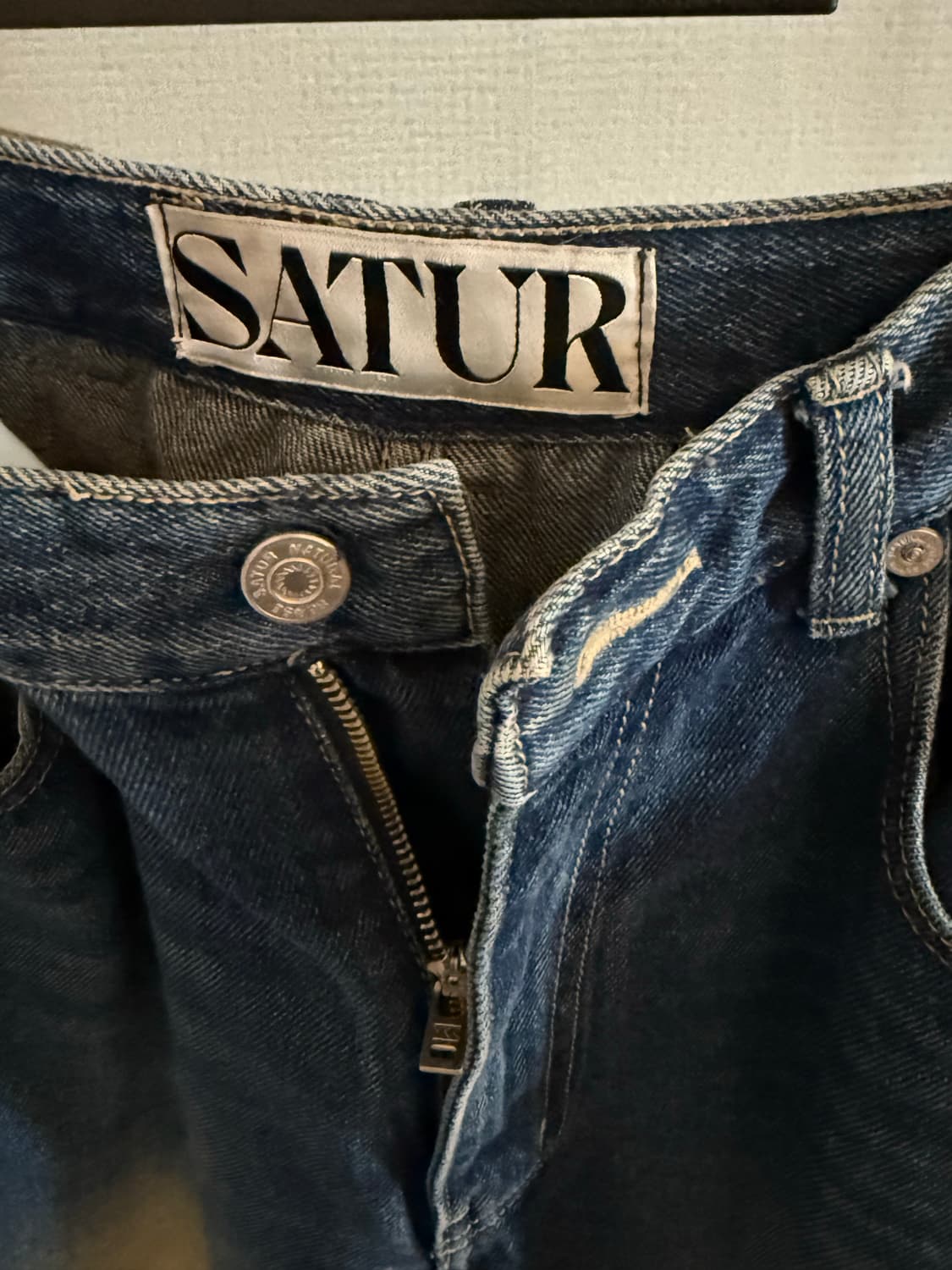 SATUR 뉴트로 와이드 워시드 데님팬츠 레트로 블루 상품이미지3