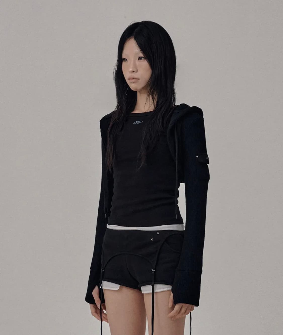 41pray  Knit Hoodie Bolero Cardigan 상품이미지3