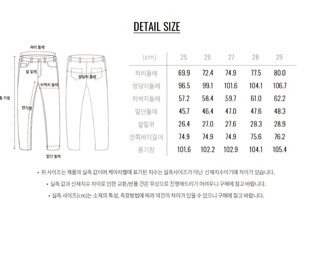 지오다노 스트레이트핏 데님 팬츠 상품이미지4