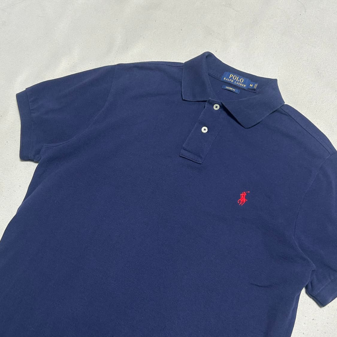 M 폴로랄프로렌 네이비 카라 반팔 티셔츠  상품이미지1