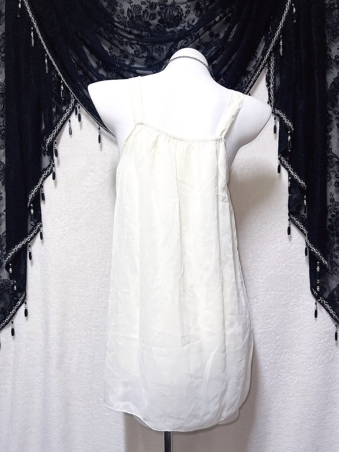 오리엔탈 비즈장식 쉬폰 미니원피스 슬리브리스 나시 로맨틱갸루 로걀 히메 상품이미지6