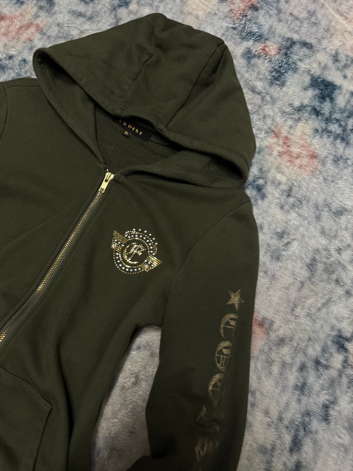 Egoist y2k khaki bizz wings hoodie 상품이미지5