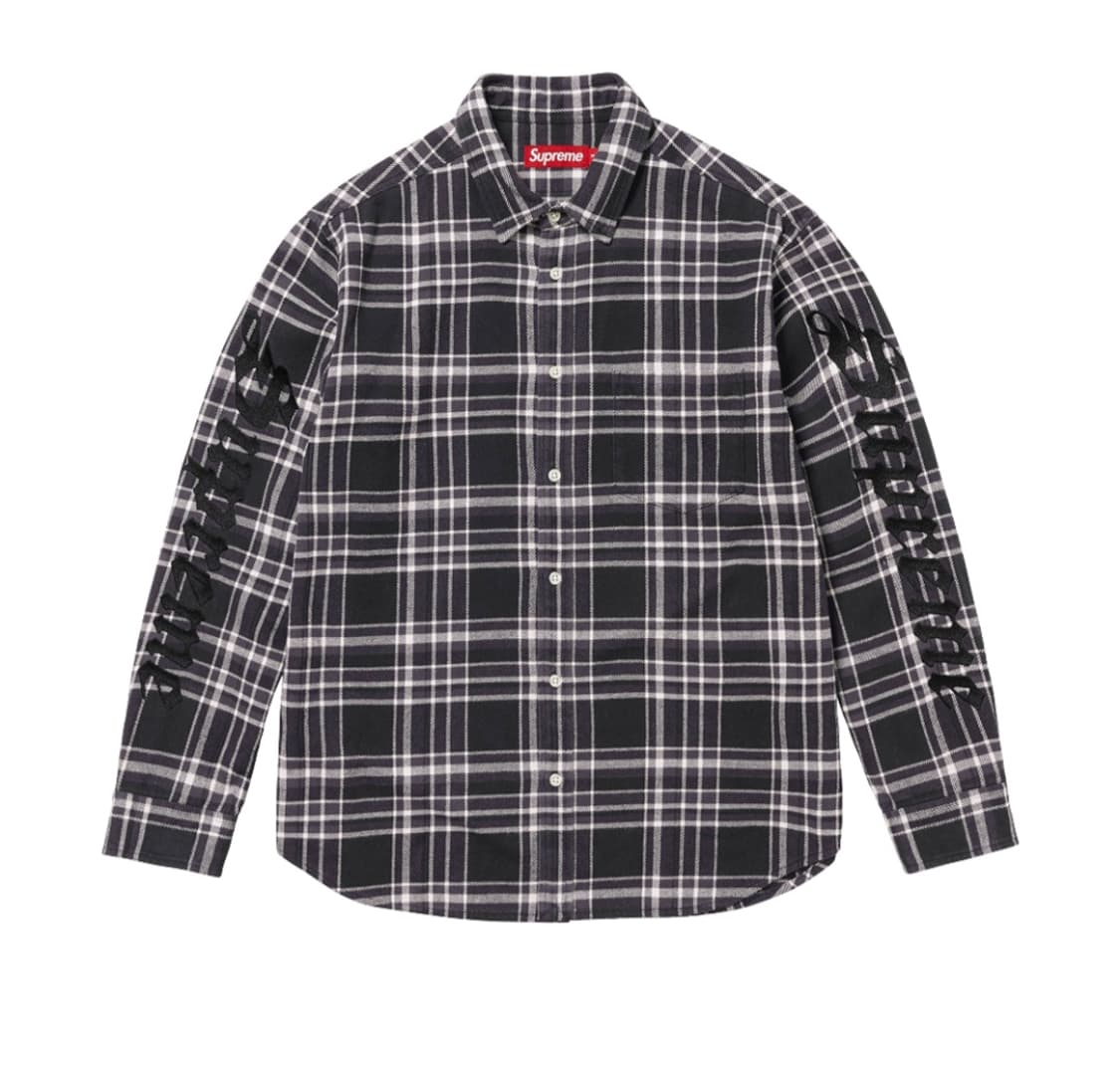 슈프림 셔츠 올드 잉글리쉬 플레이드 플란넬 블랙 상품이미지1