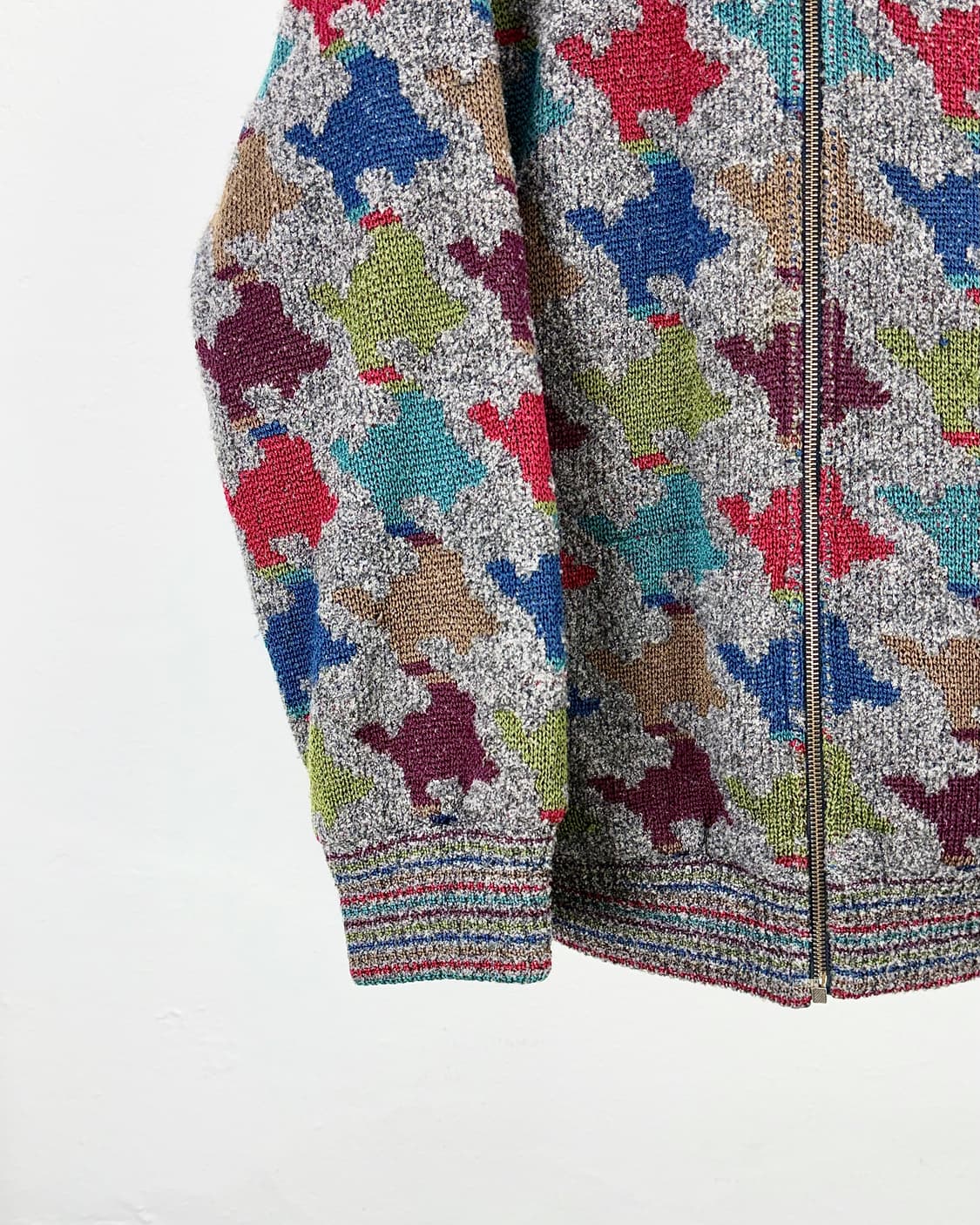 미쏘니 스포츠 멀티 셰브론 리버서블 퀼팅 니트 집업 자켓 상품이미지5