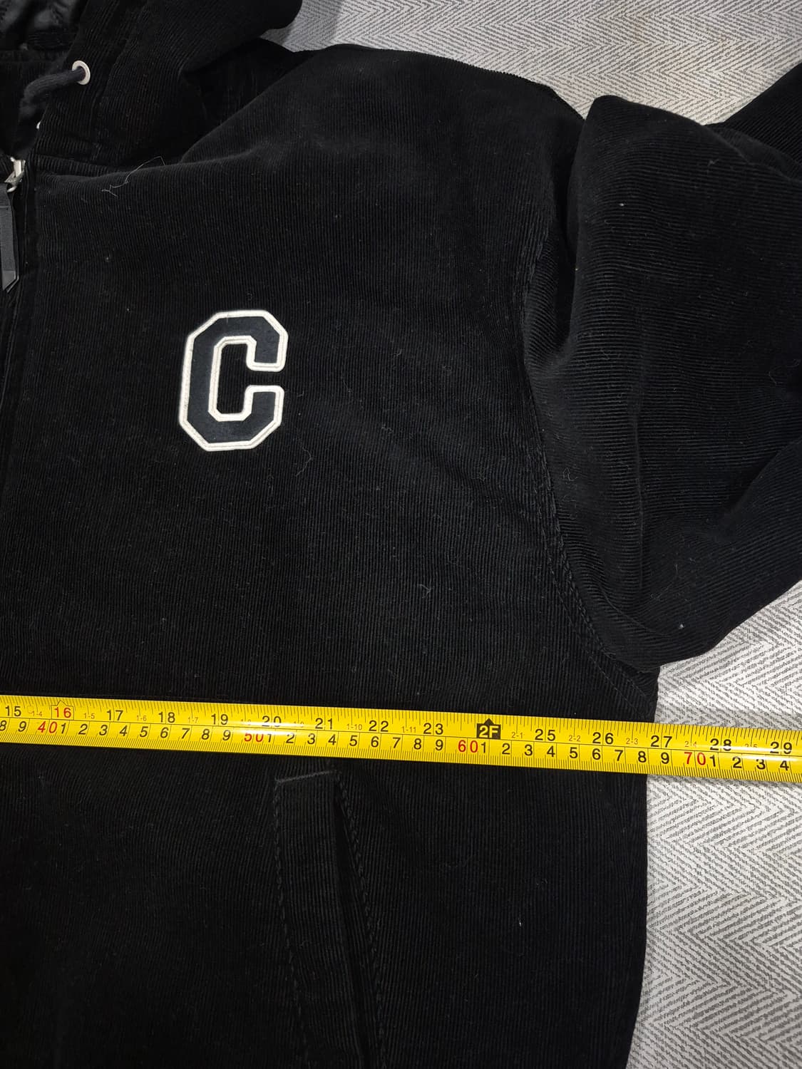 커버낫 C 로고 코듀로이 후디 점퍼 자켓 블랙 남성 105사이즈 상품이미지8