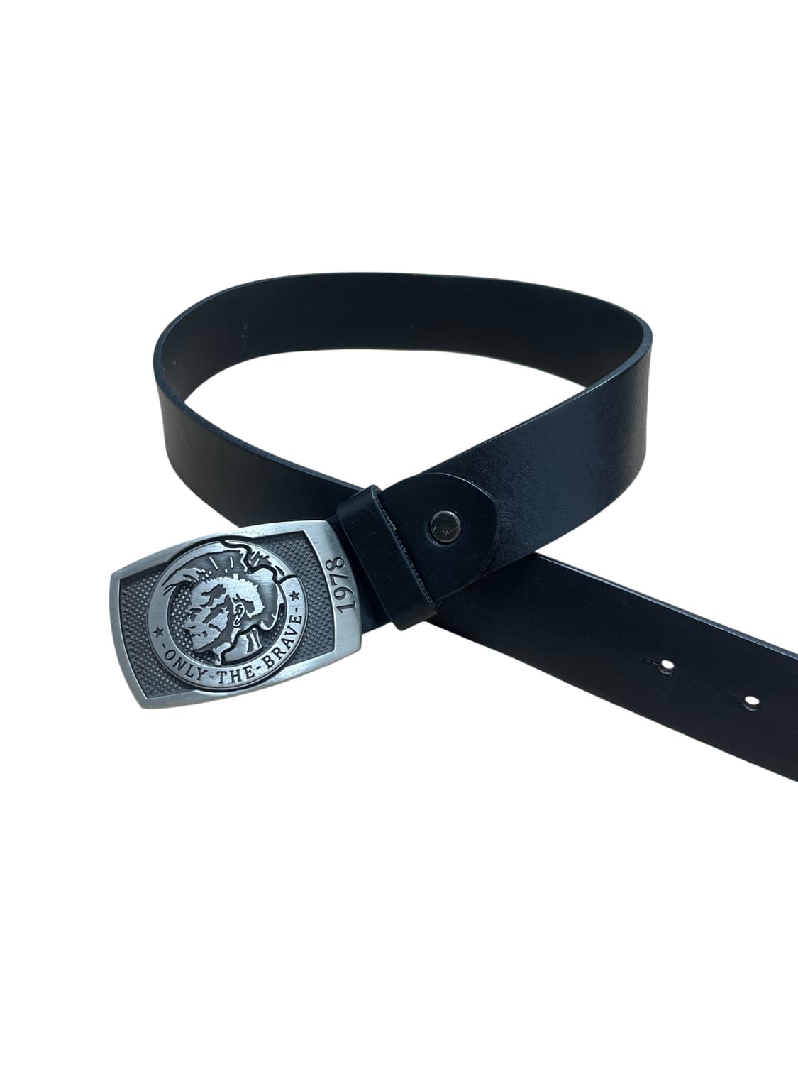 Diesel “Only The Brave” 빅 로고 버클 레더 벨트 상품이미지1