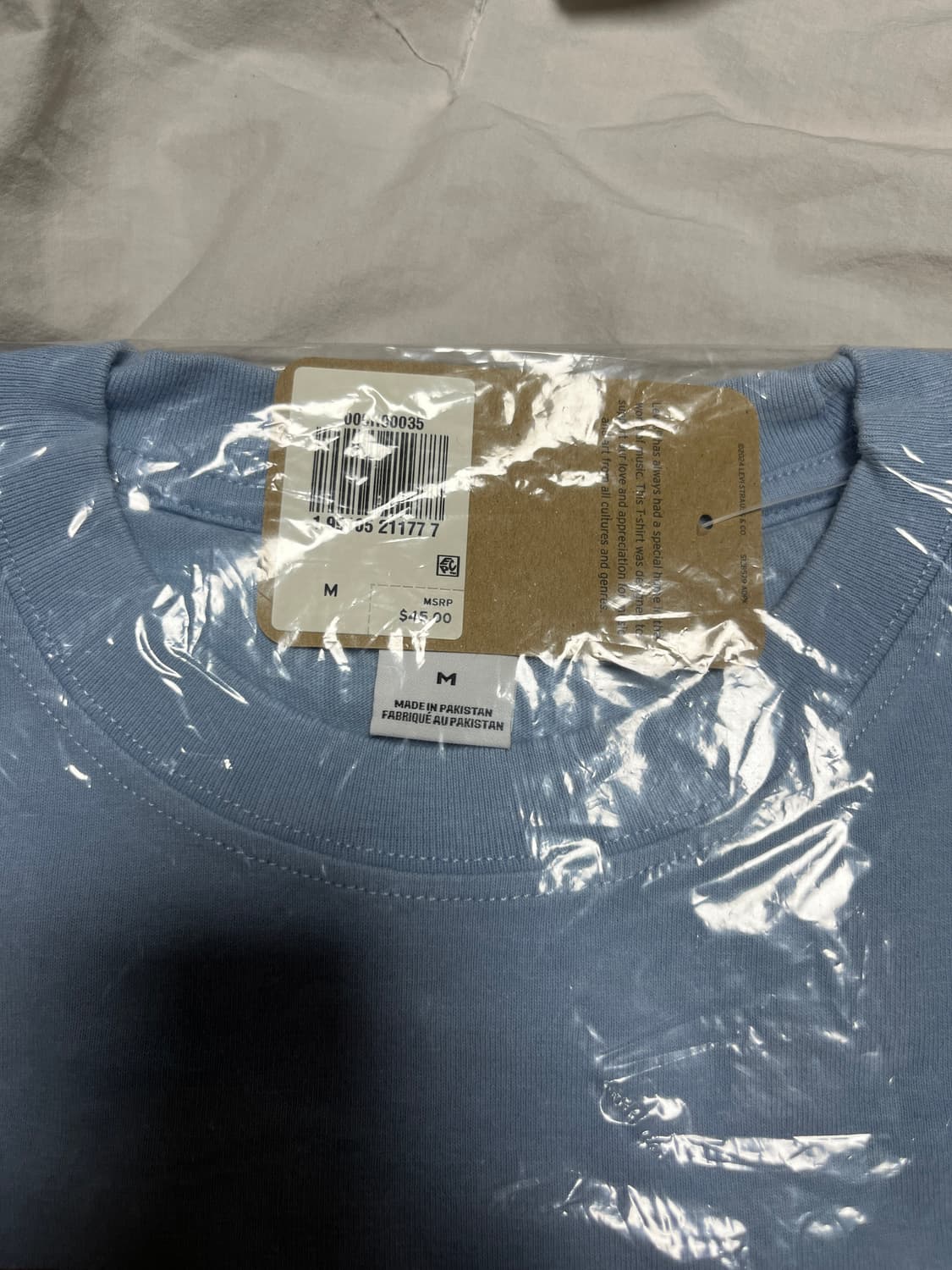 [M] 리바이스 오아시스 oasis 로고 반팔 티셔츠 하늘색 새상품 상품이미지2