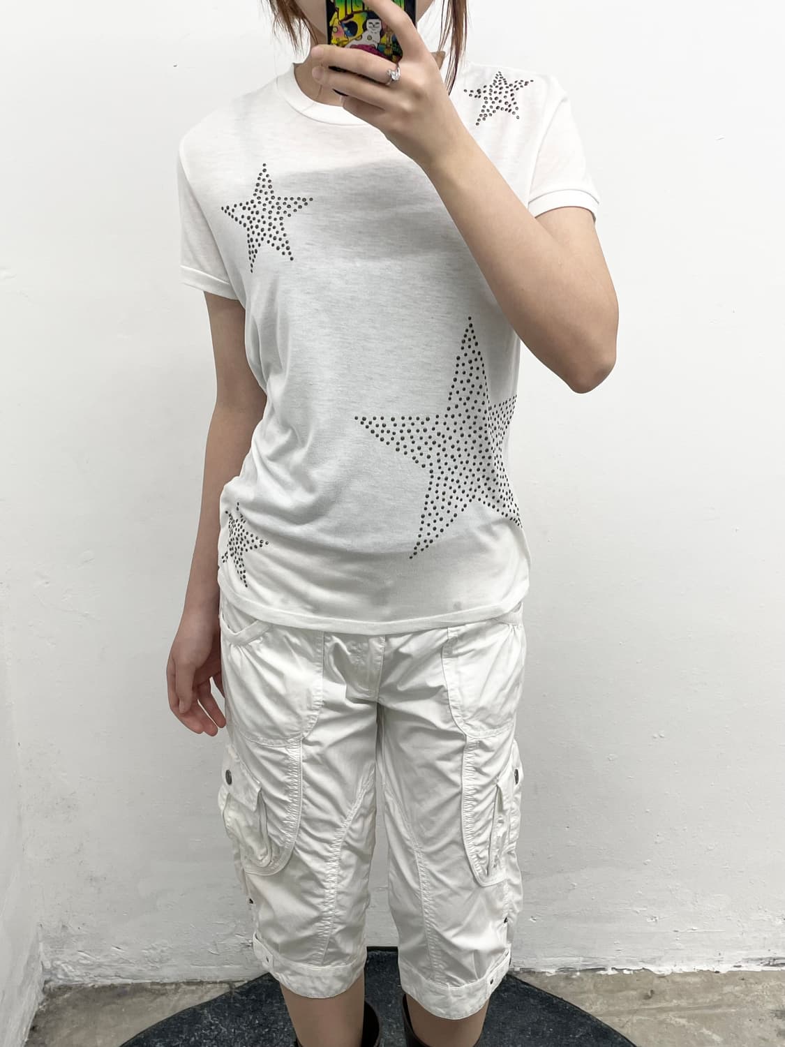 화이트 멀티포켓 카프리 팬츠 상품이미지5