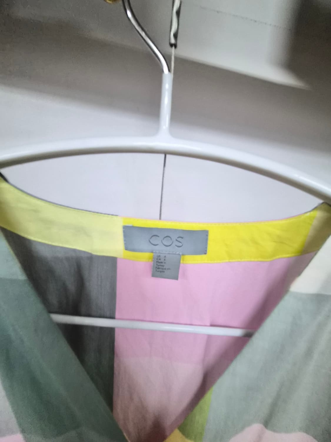 코스 브이넥 체크 셔츠 원피스 상품이미지2