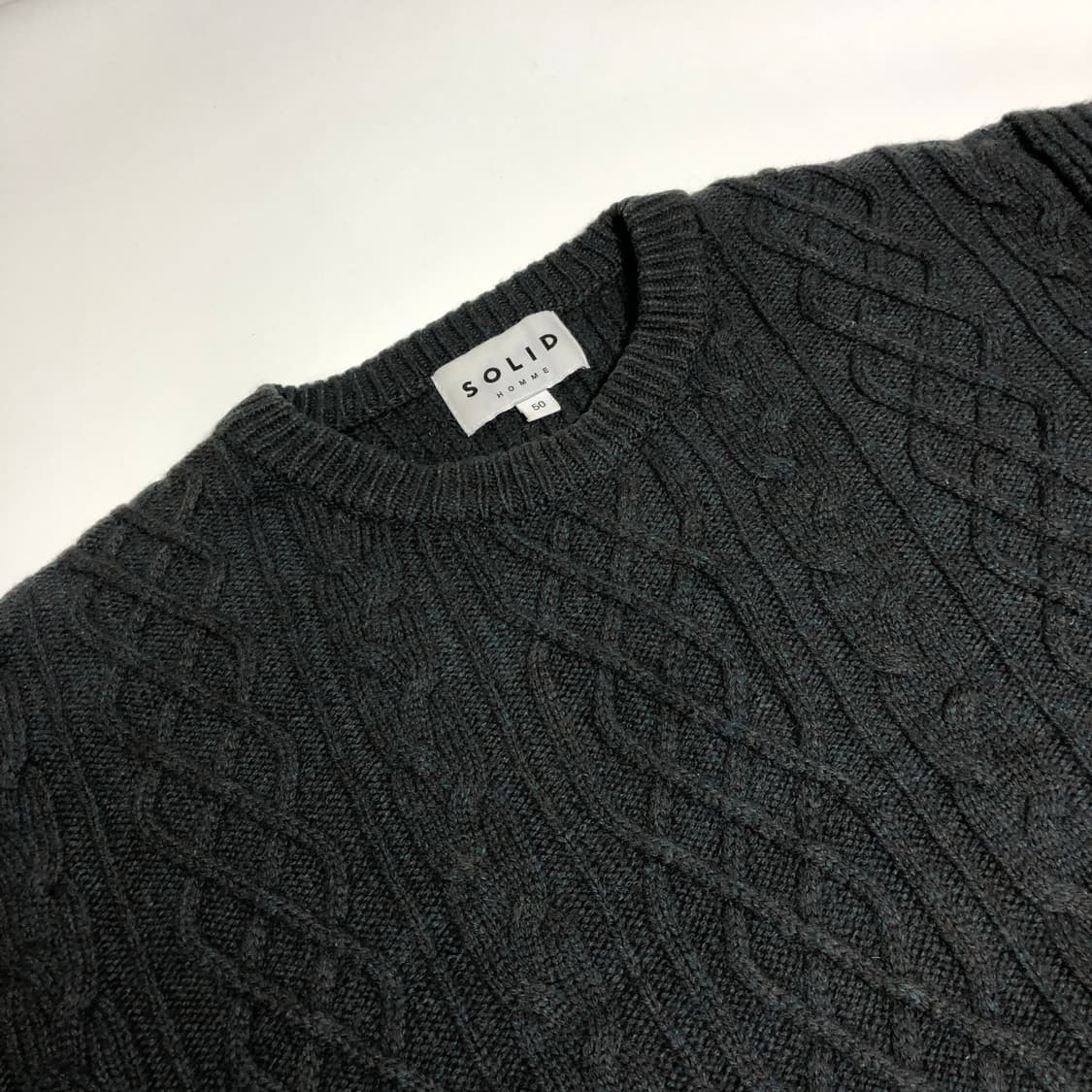 솔리드옴므 케이블 울 니트 XL 상품이미지2