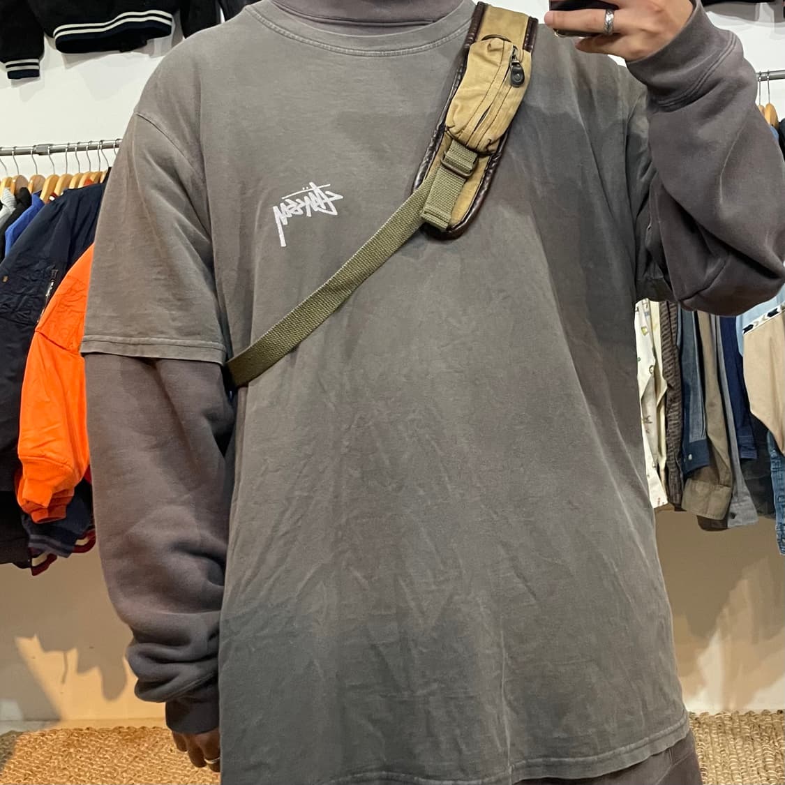 1990s Diesel 디젤 레더믹스 슬링백 상품이미지3