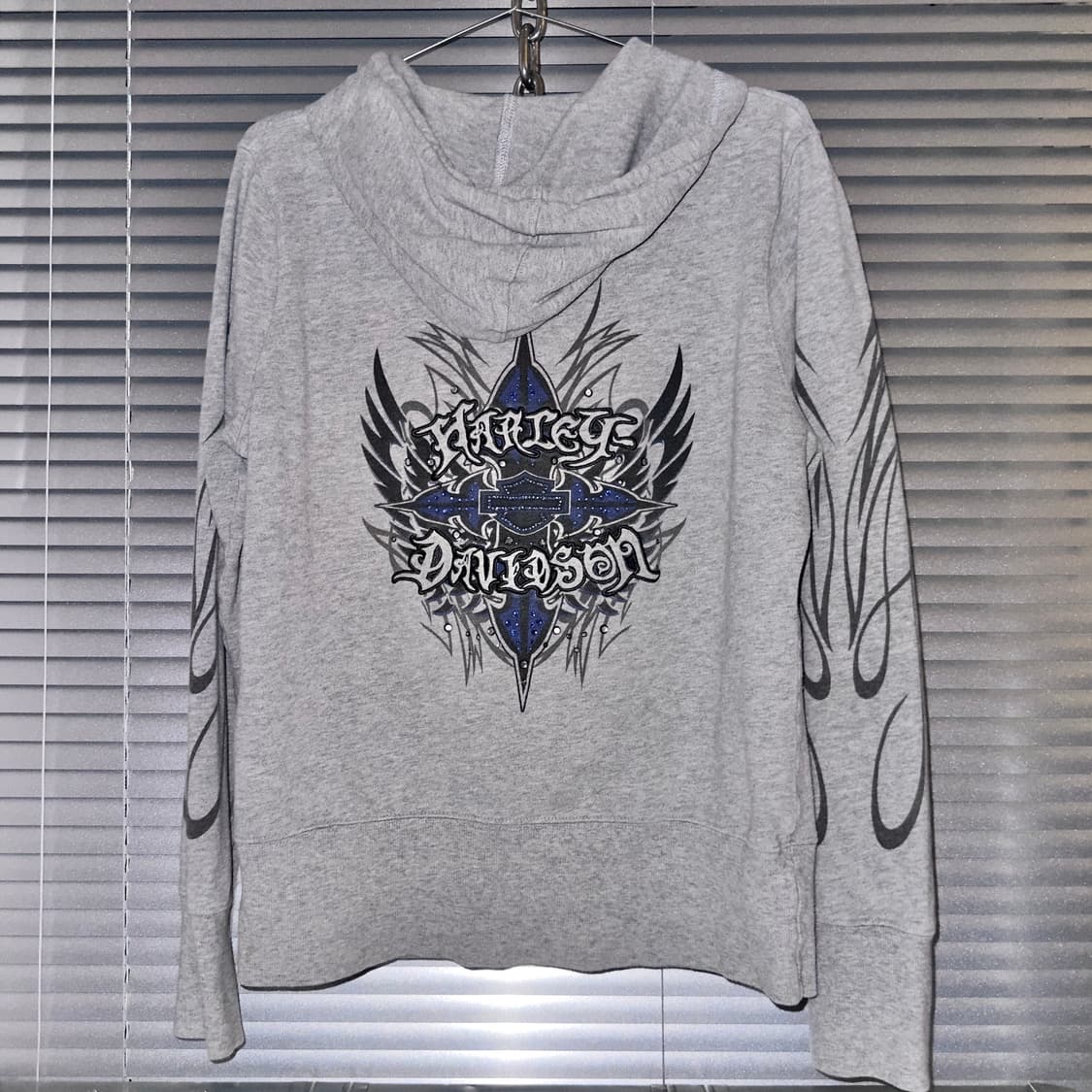 2009 할리데이비슨 블루 블링 & 플레임 후드 집업 상품이미지4