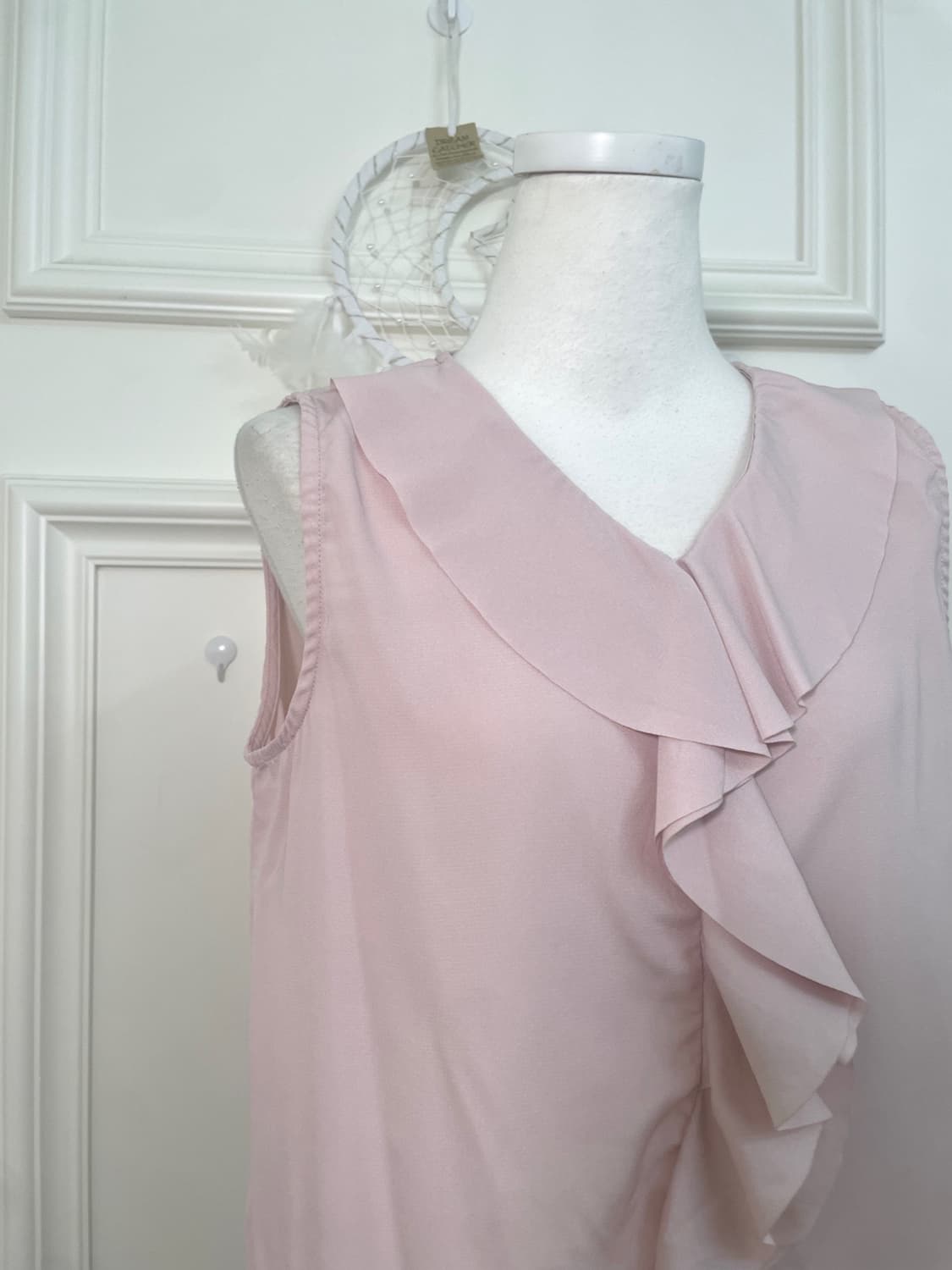 pink ruffle summer sleeveless blouse 상품이미지6