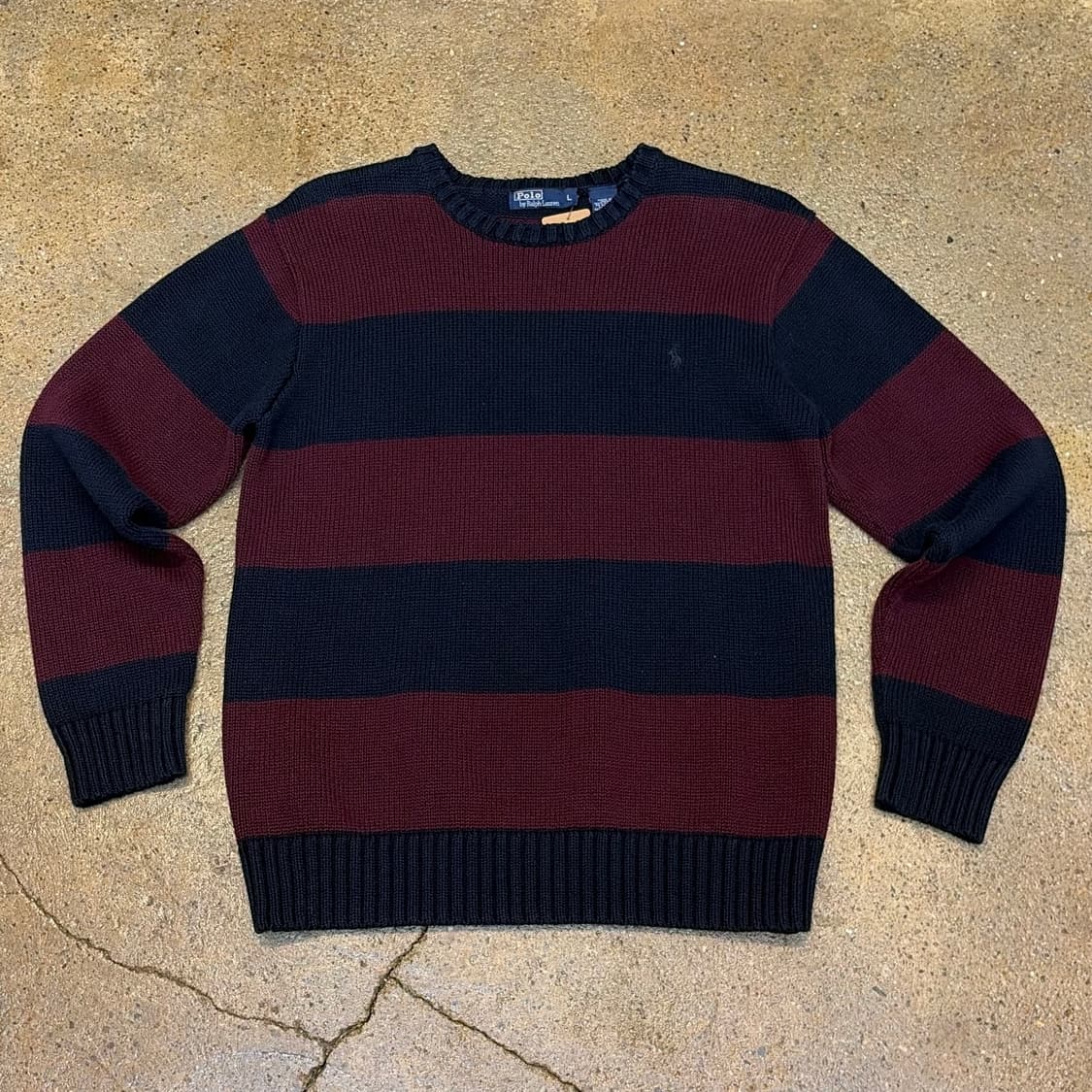 90s Made in Japan 빈티지 폴로랄프로렌 스트라이프 니트 상품이미지1