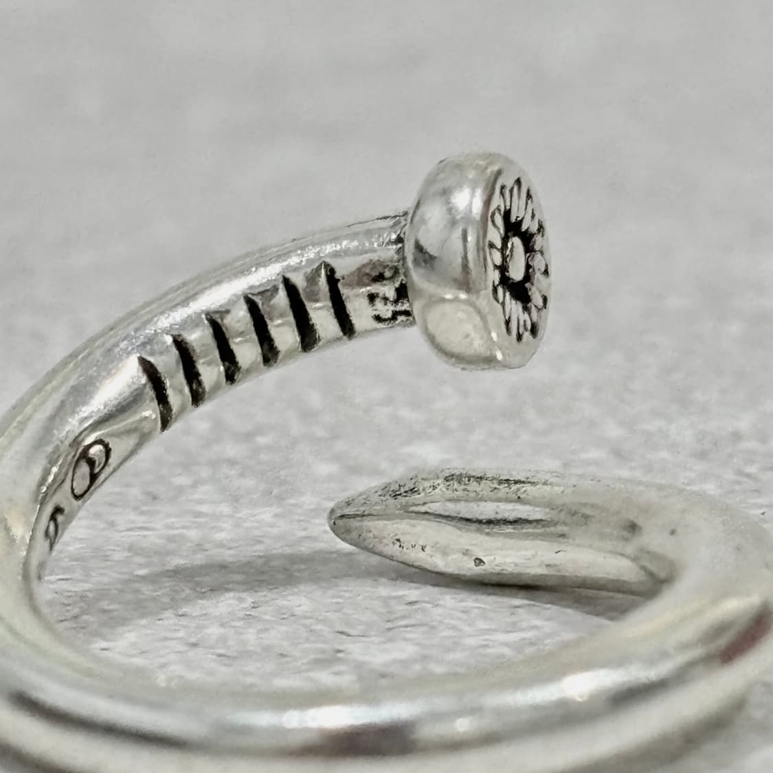 Oribell 크롬 크로스 앵끌루 못 925 스털링 실버 오픈링 반지 상품이미지6