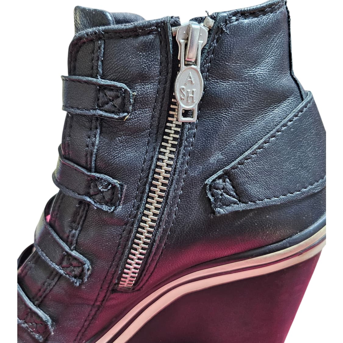 [정품] ASH 아쉬 웨지힐 스니커즈 35M 블랙 버클 하이탑 키높이운동 상품이미지7