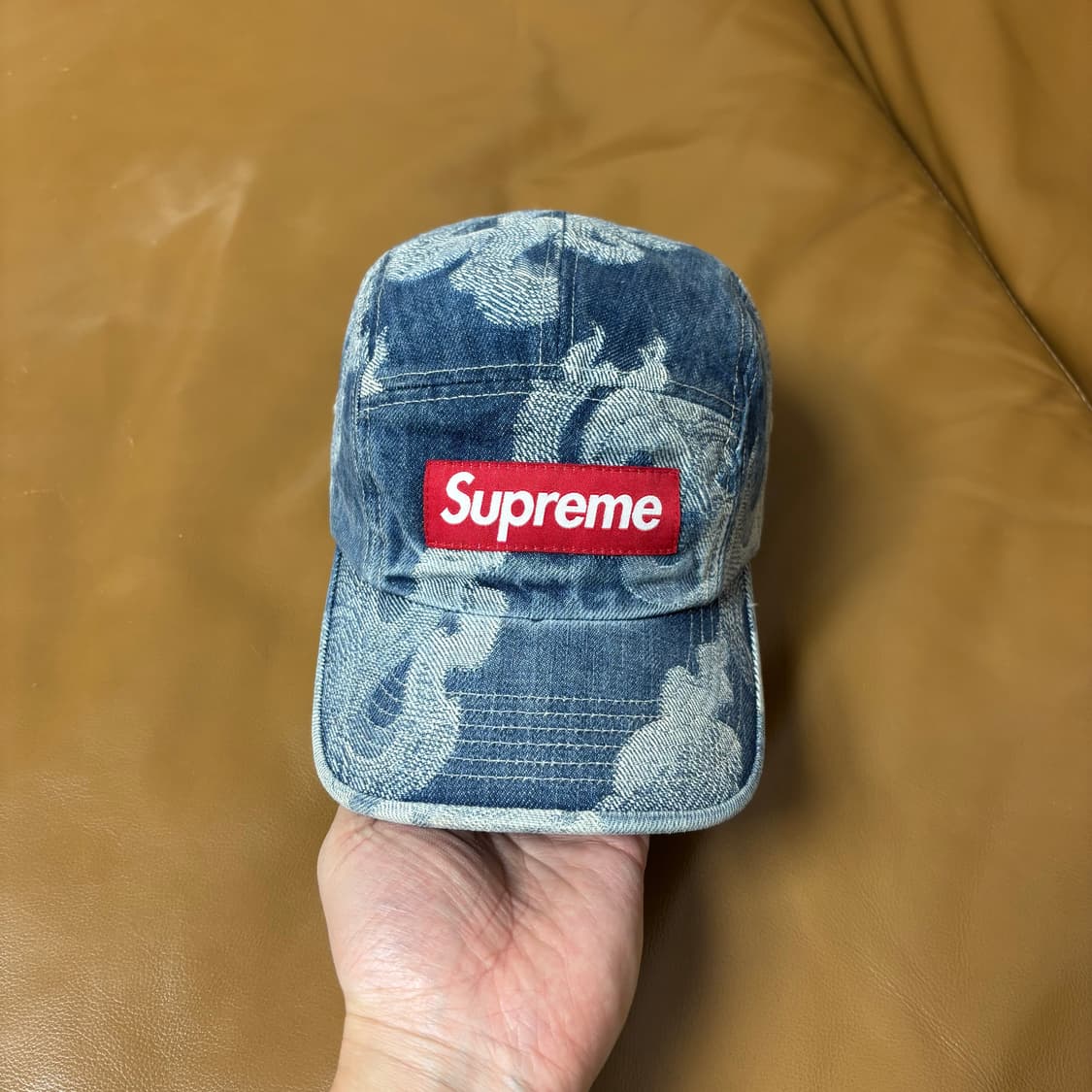 슈프림 캠프캡 모자 박스로고 플레임 데님 상품이미지2