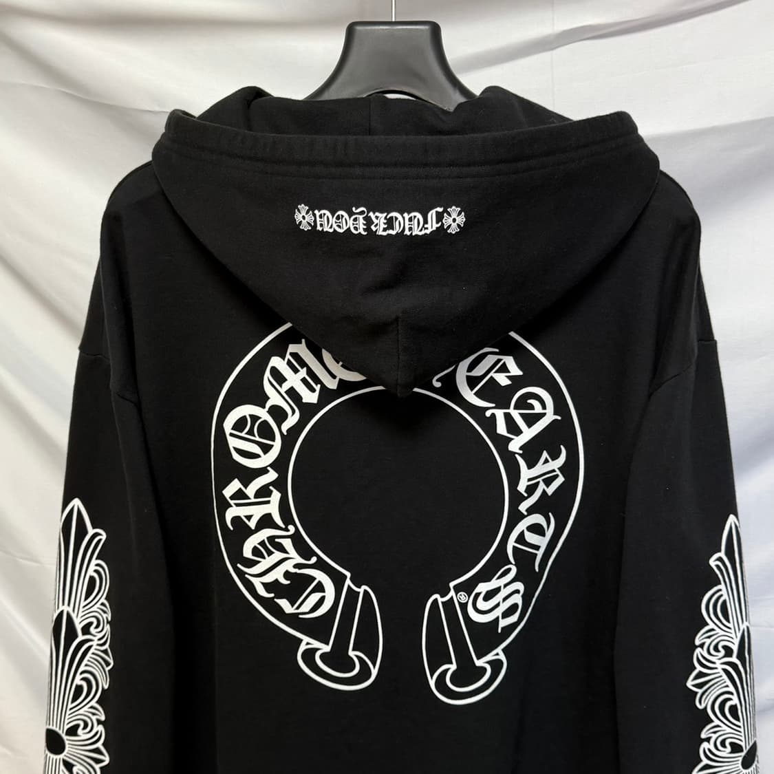 [미사용/2XL] 크롬하츠 홀스슈 플로랄 헤비웨이트 퍽유 로고 후드집업 상품이미지5