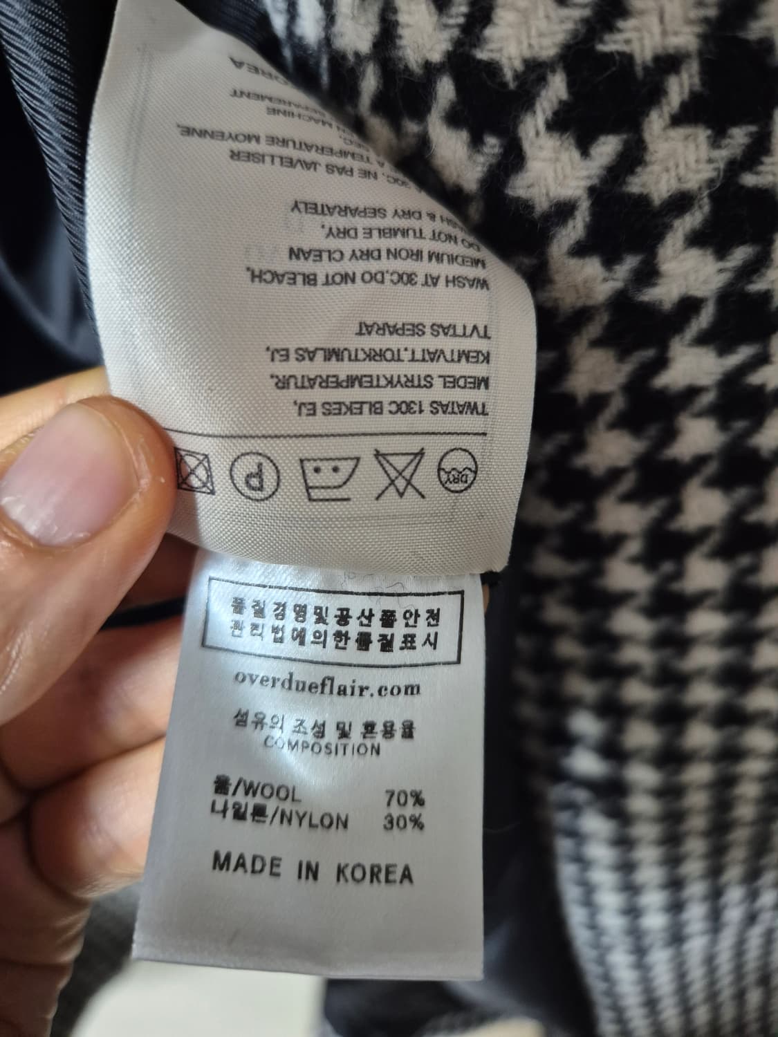 오버듀플레어 하운드체크 코트 오버핏 코트 여성 상품이미지8