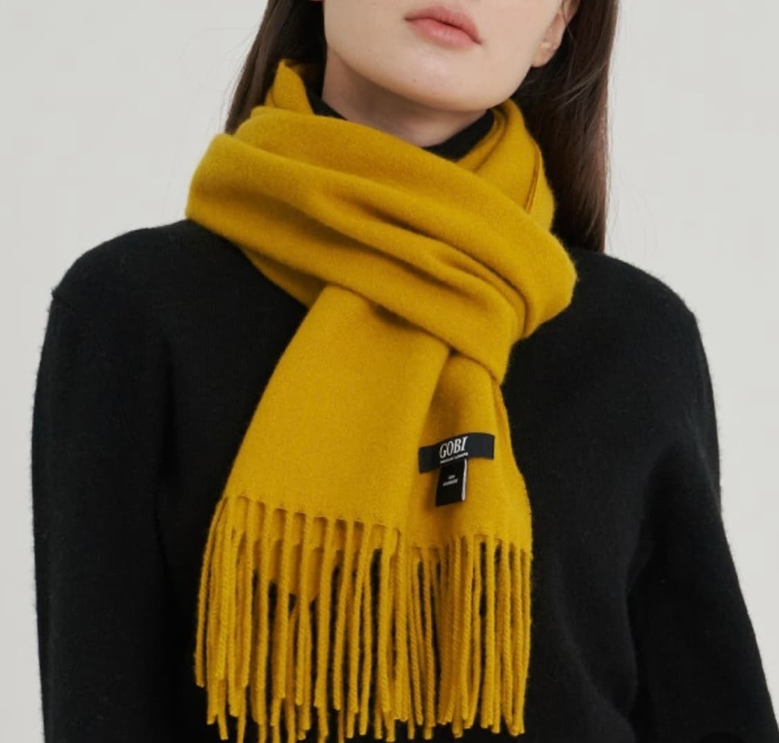 GOBI 고비 캐시미어 남여공용머플러 (머스타드) 서비스 있음 상품이미지4