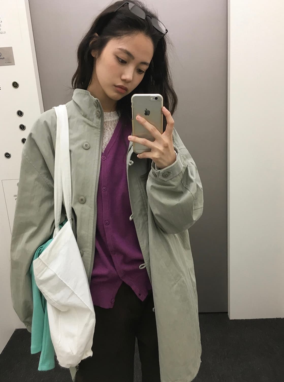 데일리쥬 [MADE] 라비온 셔링 오버핏 코튼 하프 야상 라이트 카키 상품이미지1