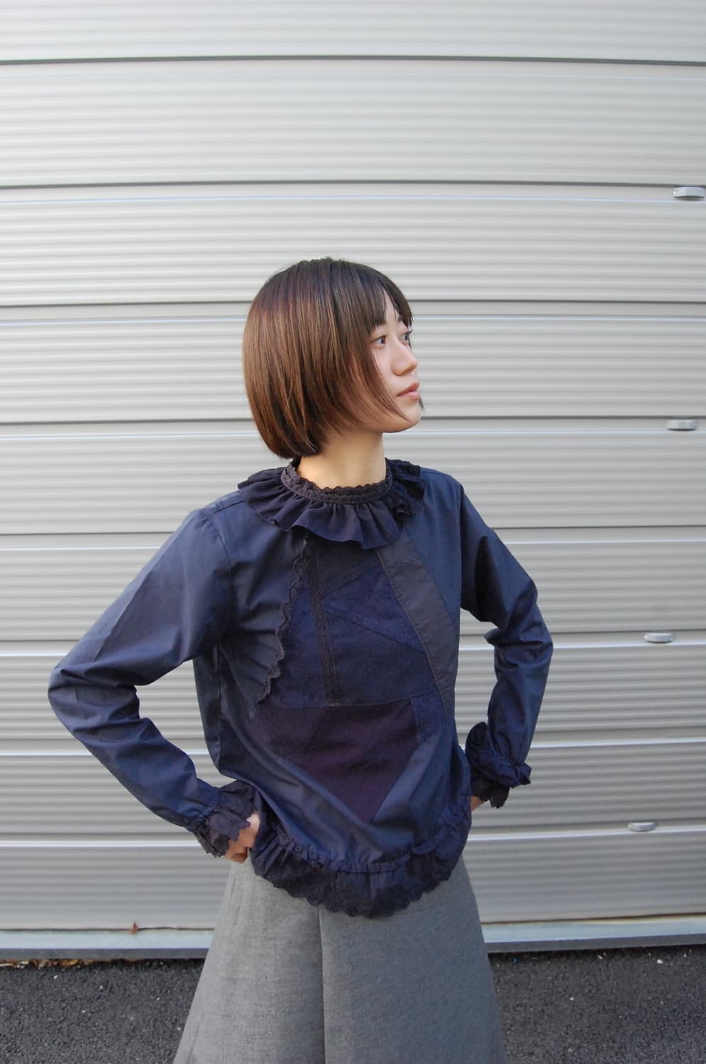 Beams Boy X Tori-to patchwork blouse 상품이미지1