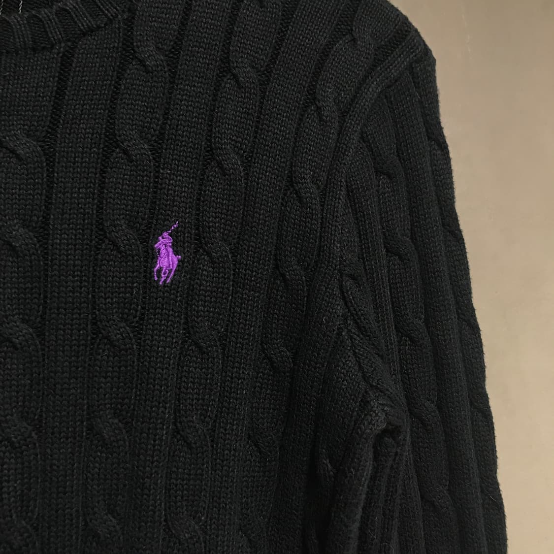 폴로 랄프로렌 케이블 니트 블랙 S(W) 상품이미지4